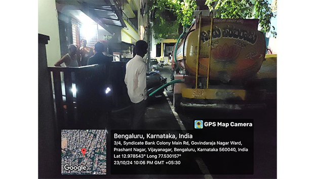 Effect of water supply difference in Kaveripura ward 103, the complaint given by the public quickly delivered water supply vehicles, preventing water shortage.